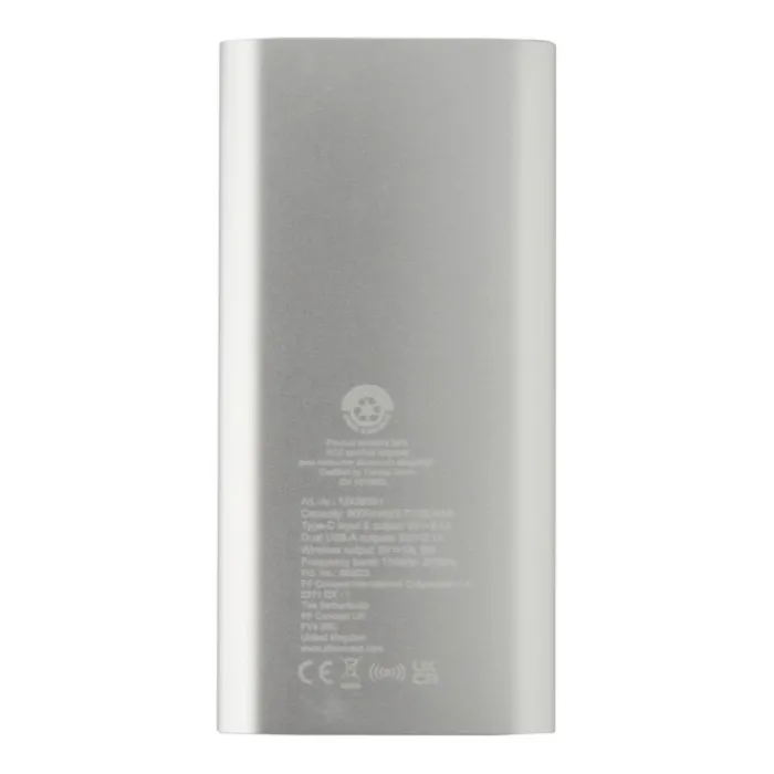 Gift Campaign Powerbank wireless 5W con 3 porte USB in alluminio riciclato 8.000 mAh> Power Bank Personalizzati