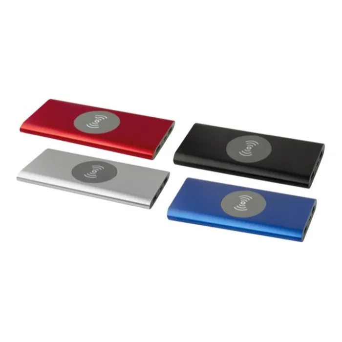 Gift Campaign Powerbank wireless 5W con 3 porte USB in alluminio riciclato 8.000 mAh> Power Bank Personalizzati