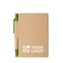 Gift Campaign Quadernino A7 in cartone riciclato fogli a righe e penna blu EcoPocket> Gadget Ecologici|Taccuini Con Penna