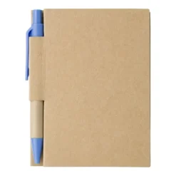 Gift Campaign Quadernino A7 in cartone riciclato fogli a righe e penna blu EcoPocket><noscript><img width=