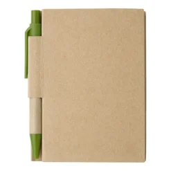 Gift Campaign Quadernino A7 in cartone riciclato fogli a righe e penna blu EcoPocket><noscript><img width=