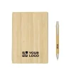 Gift Campaign Quaderno con logo A5 copertina bambù pagine righe con penna EcoBamboo> Taccuini Con Penna|Taccuini Ecologici