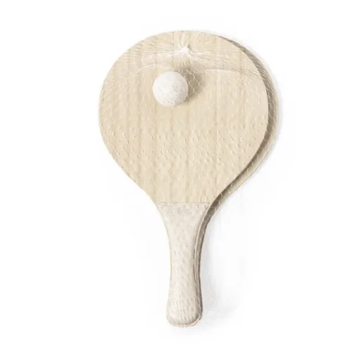 Gift Campaign Racchettoni in legno con manico in fibra di grano e pallina Nature> Gadget Da Mare