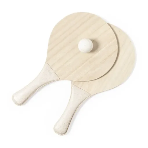 Gift Campaign Racchettoni in legno con manico in fibra di grano e pallina Nature> Gadget Da Mare