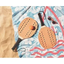 Gift Campaign Racchettoni in palissandro con logo e pallina morbida arancione Ball></noscript> Gadget Da Mare
