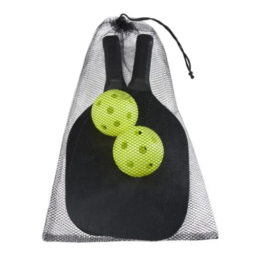 Gift Campaign Racchettoni neri in legno di pioppo con 2 palline in PP Total Black> Gadget Da Mare