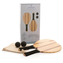 Gift Campaign Racchettoni promozionali in legno con grip e due palline Spiaggia Wood></noscript> Giochi E Passatempo|Gadget Da Mare