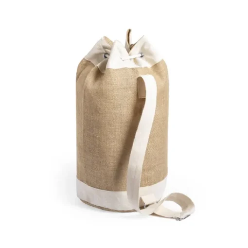 Gift Campaign Sacca a strozzo bicolore in iuta cotone con tracolla regolabile Nature> Zaini Da Viaggio