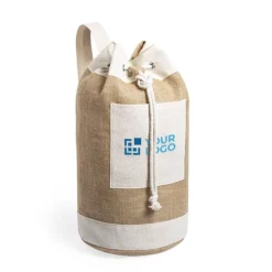 Gift Campaign Sacca a strozzo bicolore in iuta cotone con tracolla regolabile Nature></noscript> Zaini Da Viaggio