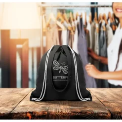 Gift Campaign Sacche con logo con manici e coulisse in canvas 220g/m2 Gallery><noscript><img width=