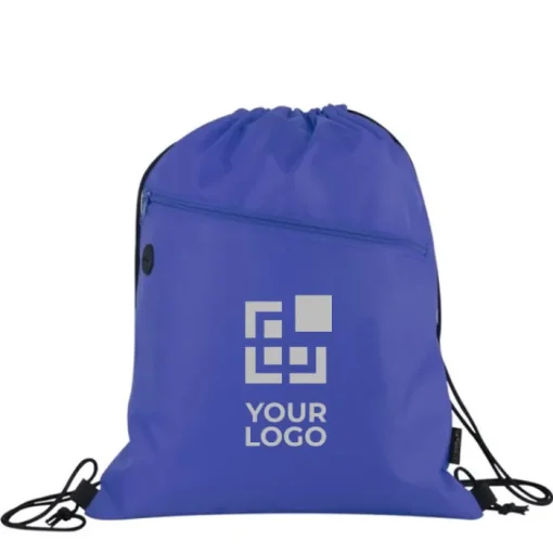 Gift Campaign Sacchetta a coulisse 100% RPET tasca frontale foro cuffie Climate RPET> Sacche Personalizzate