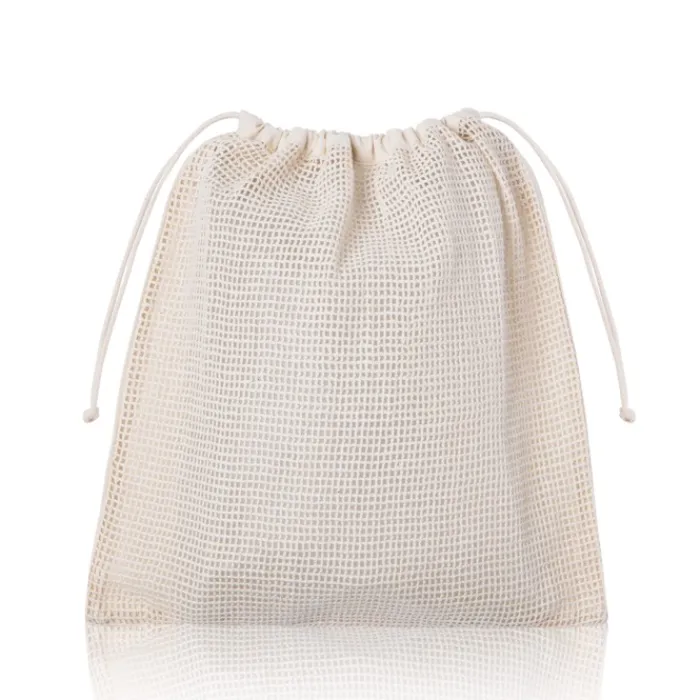 Gift Campaign Sacchetto con un lato a rete in cotone da 140 g/m2> Borse Per La Spesa