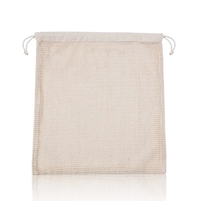 Gift Campaign Sacchetto con un lato a rete in cotone da 140 g/m2> Borse Per La Spesa