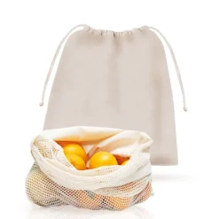 Gift Campaign Sacchetto con un lato a rete in cotone da 140 g/m2><noscript><img width=