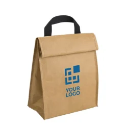 Gift Campaign Sacchetto termico con logo in carta kraft lavabile con interno in PEVA></noscript> Borse Termiche