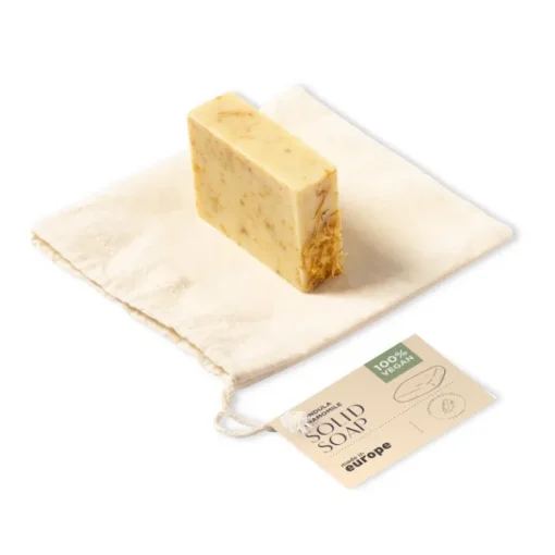 Gift Campaign Saponetta vegana 100gr alla calendula e camomilla in sacchetto con logo> Gadget Per Parrucchieri