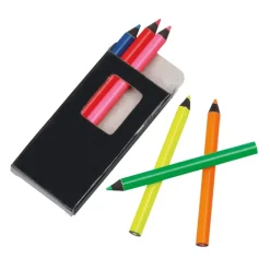 Gift Campaign Scatola con 6 matite colorate personalizzate dai colori fluo Funky></noscript> Matite Colorate