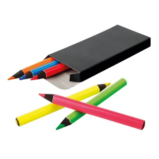 Gift Campaign Scatola con 6 matite colorate personalizzate dai colori fluo Funky> Matite Colorate