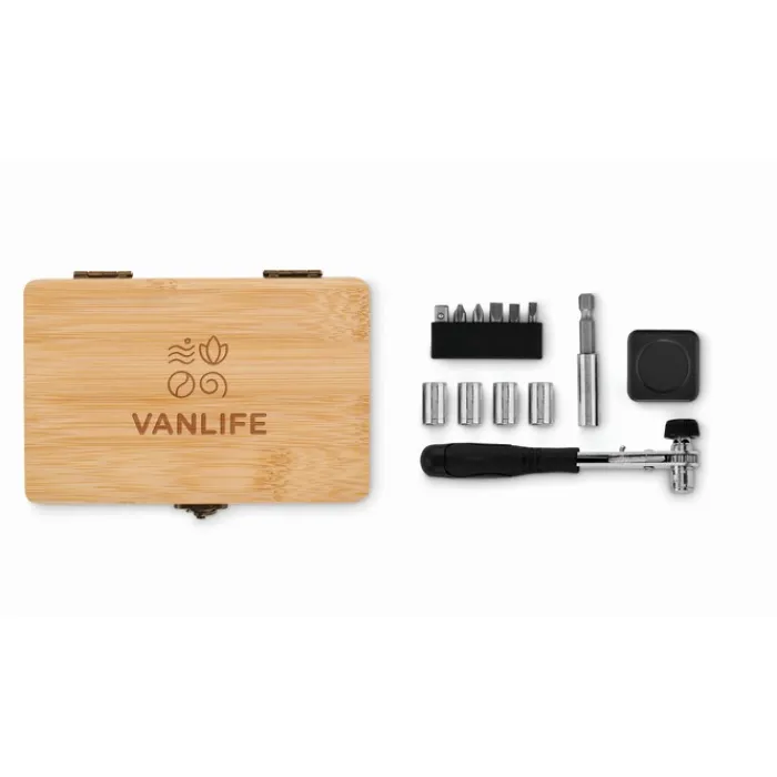 Gift Campaign Scatola per attrezzi con logo in bambù e 13 accessori> Altri Attrezzi