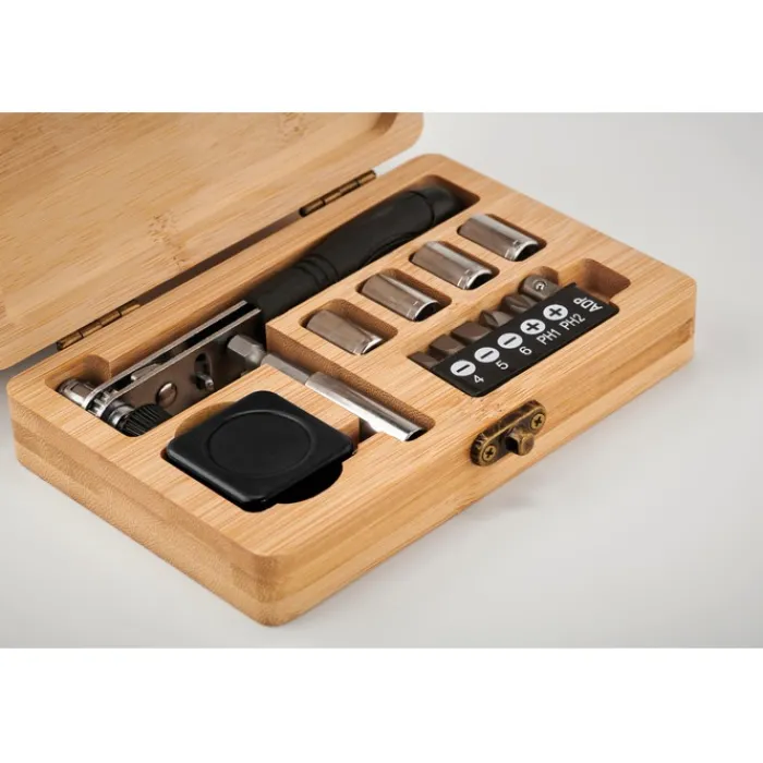 Gift Campaign Scatola per attrezzi con logo in bambù e 13 accessori> Altri Attrezzi