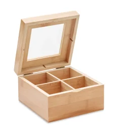 Gift Campaign Scatola per bustine tè coperchio con finestra con 4 scomparti Bamboo> Tazzine Da Caffè E Tazze Tè