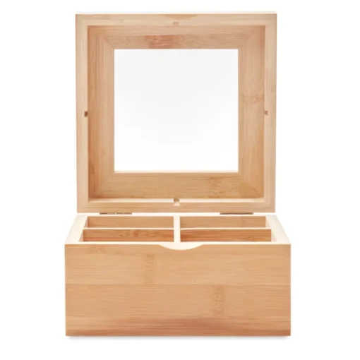Gift Campaign Scatola per bustine tè coperchio con finestra con 4 scomparti Bamboo> Tazzine Da Caffè E Tazze Tè