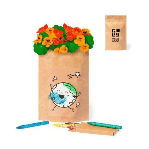 Gift Campaign Semi di nasturzio e substrato in busta con 6 colori a cera Kids Colors> Vasetti Con Semi