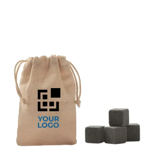 Gift Campaign Set 4 cubetti di ghiaccio in pietra riutilizzabili con sacchetto Cotton> Altri Utensili Da Cucina