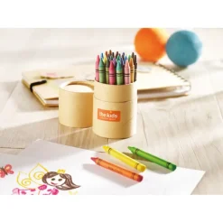 Gift Campaign Set 30 pastelli in astuccio di cartone cilindrico promozionale Wax 30></noscript> Regali Per Bambini|Matite Colorate