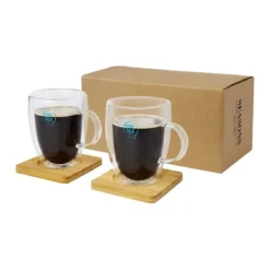 Gift Campaign Set 2 tazze due pareti con sottobicchieri bambù 350ml Cappuccino></noscript> Tazzine Da Caffè E Tazze Tè
