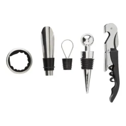 Gift Campaign Set con 4 accessori per vino in custodia di sughero></noscript> Gadget Per Vino