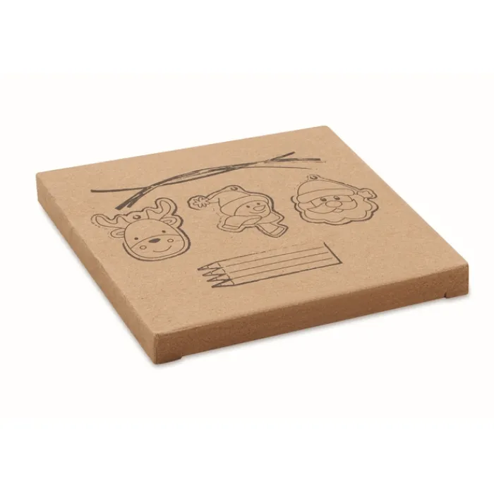 Gift Campaign Set con 4 pastelli e 3 figure natalizie da colorare> Gadget Natalizi