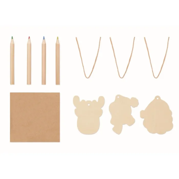 Gift Campaign Set con 4 pastelli e 3 figure natalizie da colorare> Gadget Natalizi