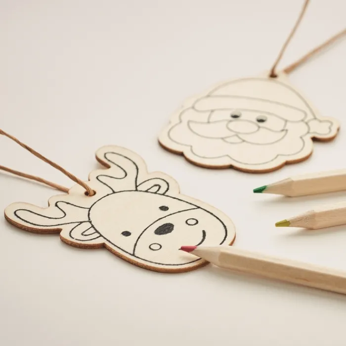 Gift Campaign Set con 4 pastelli e 3 figure natalizie da colorare> Gadget Natalizi