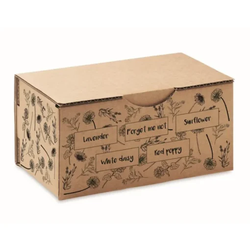 Gift Campaign Set con 5 vasetti personalizzati, terriccio e semi di 5 fiori Flowers Grow> Vasetti Con Semi