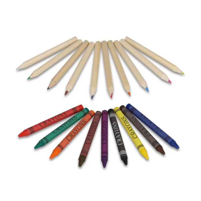 Gift Campaign Set con pastelli e colori a cera in carta kraft promozionale> Matite Colorate