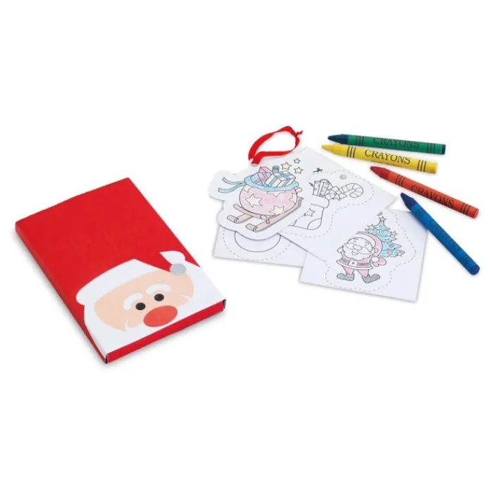 Gift Campaign Set da colorare con 8 disegni prestampati e 4 colori a cera Santa> Gadget Natalizi