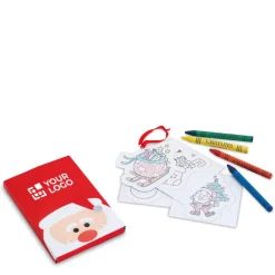 Gift Campaign Set da colorare con 8 disegni prestampati e 4 colori a cera Santa><noscript><img width=