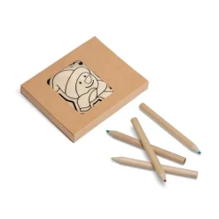 Gift Campaign Set da colorare con 4 matite colorate e 3 disegni natalizi Noel> Gadget Natalizi