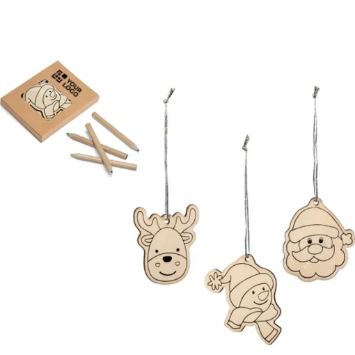 Gift Campaign Set da colorare con 4 matite colorate e 3 disegni natalizi Noel> Gadget Natalizi