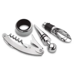 Gift Campaign Set da vino con cofanetto di metallo e 4 accessori Albarino></noscript> Gadget Per Vino