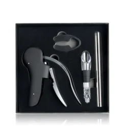 Gift Campaign Set da vino glamour in acciaio inossidabile con 4 accessori in scatola></noscript> Gadget Per Vino