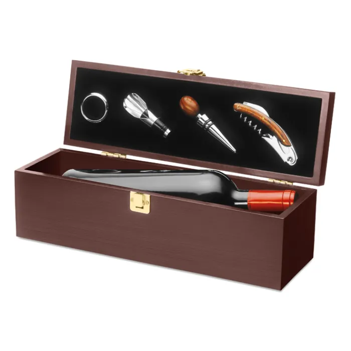 Gift Campaign Set da vino personalizzati con cofanetto di e 4 accessori Classic> Gadget Per Vino