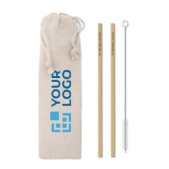 Gift Campaign Set di 2 cannucce in legno bambú con spazzolina Bamboo></noscript> Altri Utensili Da Cucina