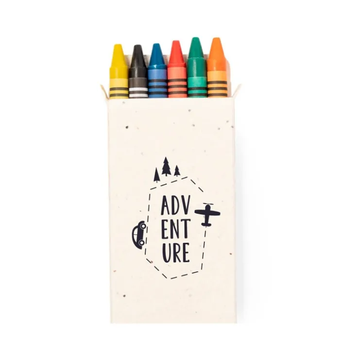 Gift Campaign Set di 6 colori a cera in scatola di cartone con semi di petunia> Matite Colorate