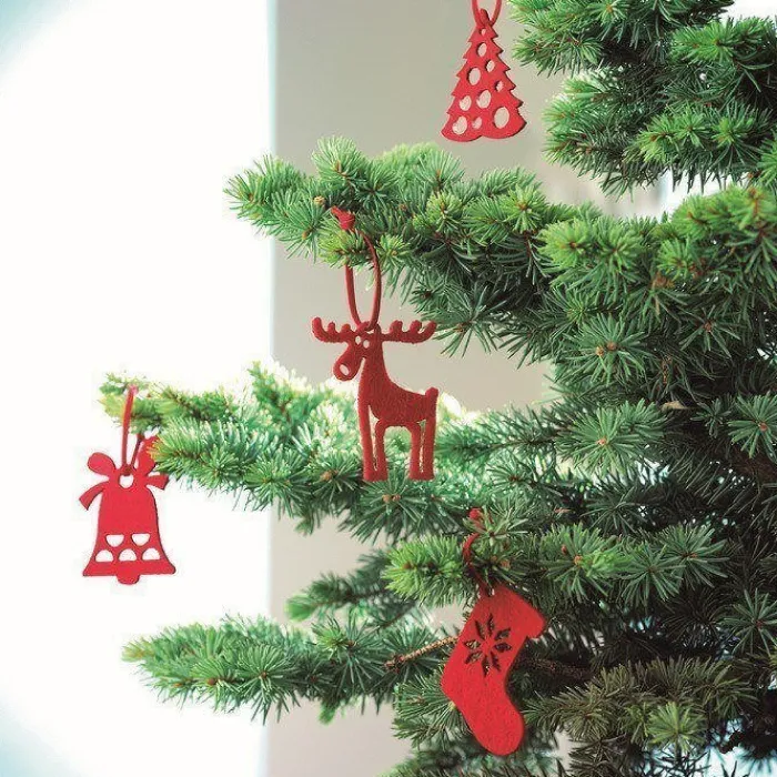 Gift Campaign Set di 6 decorazioni differenti realizzate in feltro da appendere Xmas> Gadget Natalizi