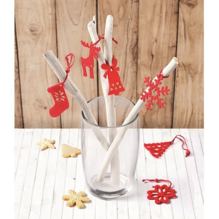 Gift Campaign Set di 6 decorazioni differenti realizzate in feltro da appendere Xmas> Gadget Natalizi