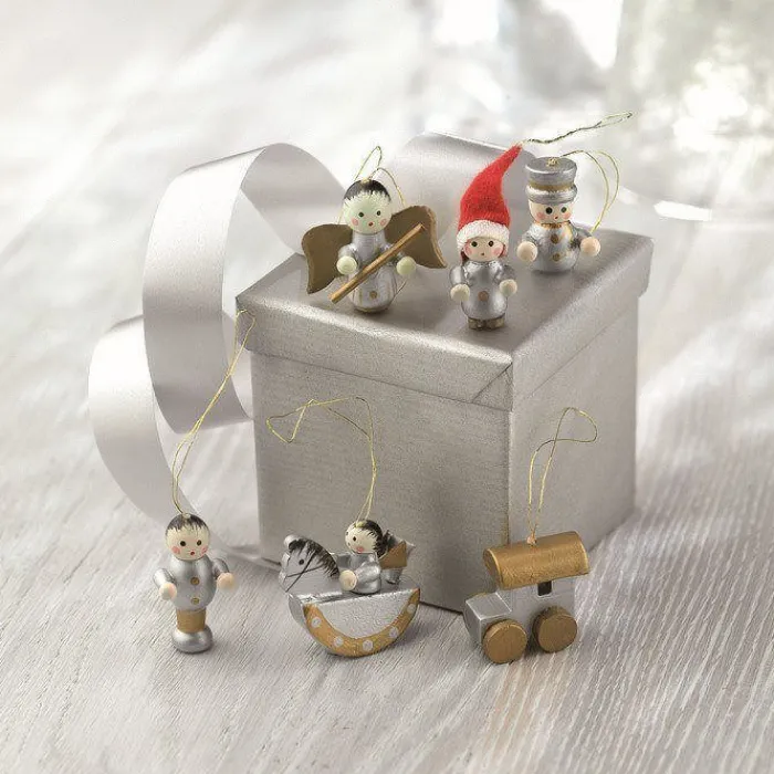 Gift Campaign Set di 6 decorazioni in legno per l'albero di Natale in scatola Wood> Gadget Natalizi