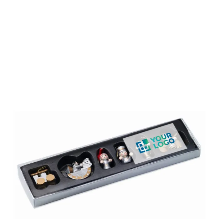 Gift Campaign Set di 6 decorazioni in legno per l'albero di Natale in scatola Wood> Gadget Natalizi