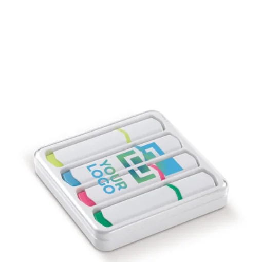 Gift Campaign Set di 4 evidenziatori in scatola con coperchio trasparente> Evidenziatori